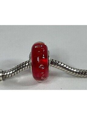 Pandora Red Murano Effervescence Charm Retired.